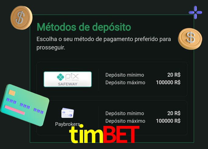 O cassino timbet oferece uma grande variedade de métodos de pagamento