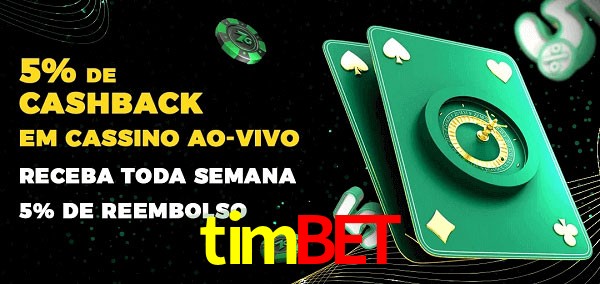 Promoções do cassino ao Vivo timbet